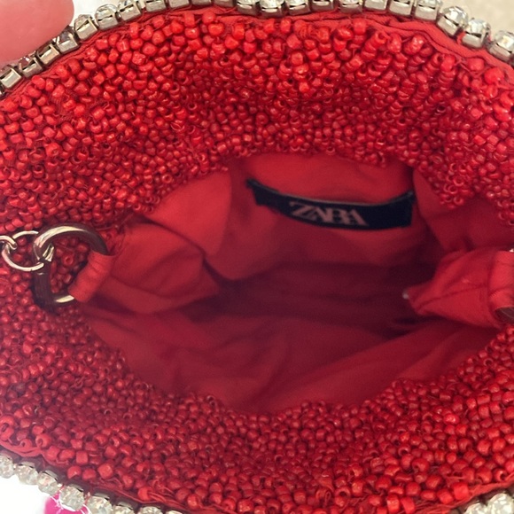 Zara mini beaded hearts bucket bag rare - Picture 5 of 9